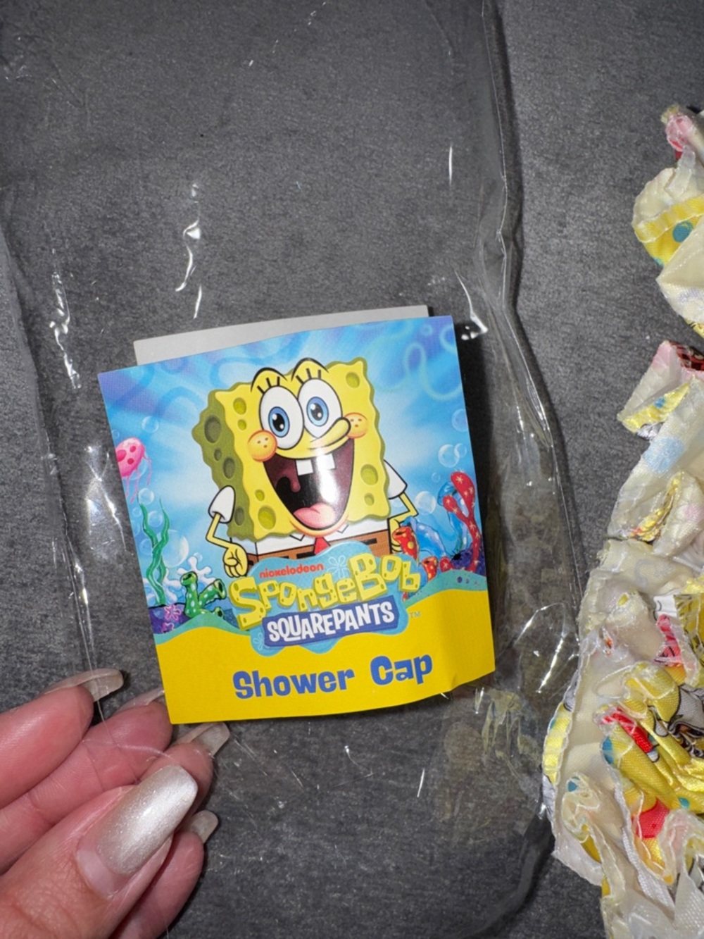 SpongeBob SquarePants- NWT Patterned Satin Shower Cap/Bonnet - Picture 8 of 11